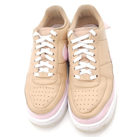 Nike (Womens 8.5) Air Force 1 Jester XX Bio Beige Pink Lace Up Sneaker Shoes - Picture 3 of 10